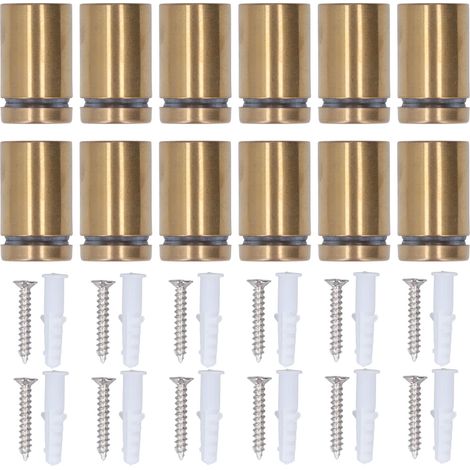 12 Vis de Fixation murales en Inox 19x30mm Kit d'entretoises pour Enseigne Publicitaire (1/5)