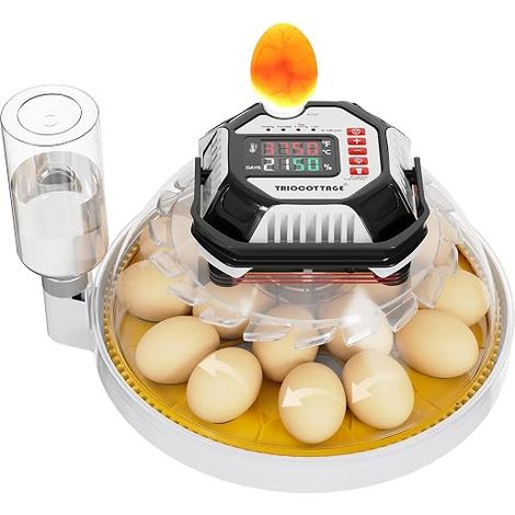 Automatic Egg Incubator with Eggs, Misting Egg Incubator, Humidity and Temperature Control, Automatic Egg Turning for Chicken, Chick, Duck, Goose, Quail