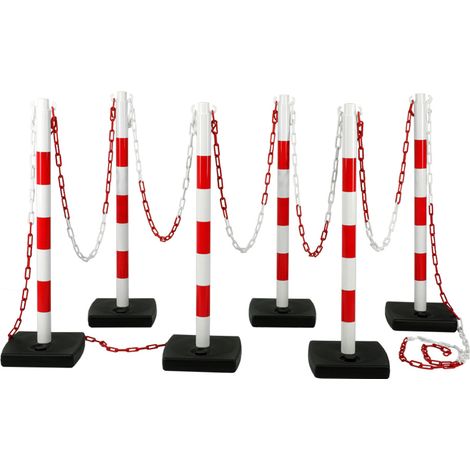 Novap – Kit de 6 poteaux PVC rouge et blanc – Pour balisage intérieur et extérieur – Sécurise les biens et personnes – 2000901 (1/4)