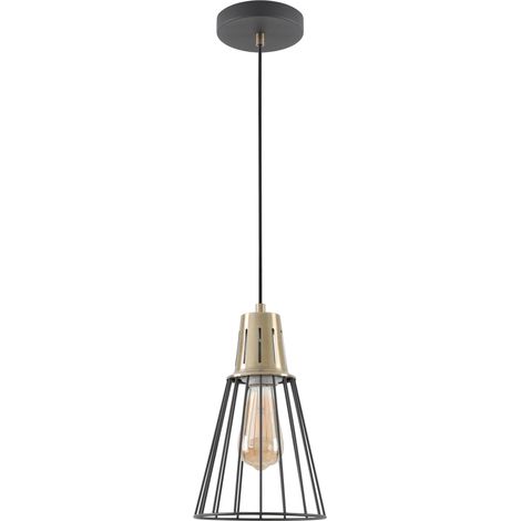 Suspension KALIOPE, plafonnier, 8068, AC220-240V, 50/60Hz, 1E27, max. 40W, IP20, diamètre 18cm, simple noir/or (1/2)
