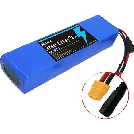 Batería recargable, voltaje nominal de 48 V, tecnología de iones de litio, XT60-DC (1/2)