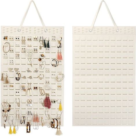Porte Bijoux Mural Porte Boucle D'Oreille Presentoir Boucle D'Oreille Rangement Boucle D'Oreille Pour Broches, Colliers, Bagues, Pouvant Contenir Jusqu'À 300 Paires (Off-white) (1/3)