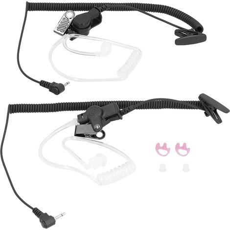2 oreillettes de surveillance ListenOnly 2,5 mm avec tube acoustique pour radio bidirectionnelle