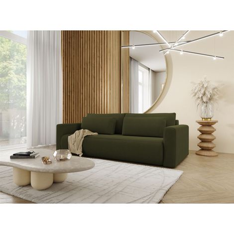 Sofa 3-Sitzer mit Schlaffunktion CHAIRA Stoff Curio Grün (1/5)