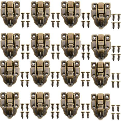 Fermoirs Boite Bois,16 PCS Fermeture Vintage Bronze Rétro Loquet de Fermeture Loquet à Bascule Vintage avec Fermoir Boîte De Loquet Rétro Verrous pour Coffres et Boîtes avec vis (1/5)