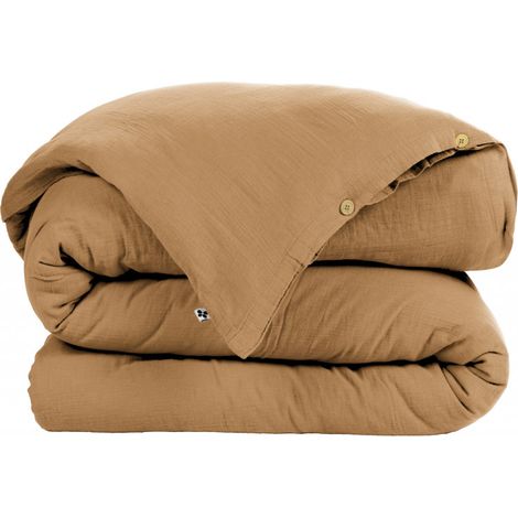 Housse de couette "Gaïa" toutes dimensions "Gaze de Coton" - Gaïa Camel - Housse de couette 140 x 200 cm - Gaia Camel -