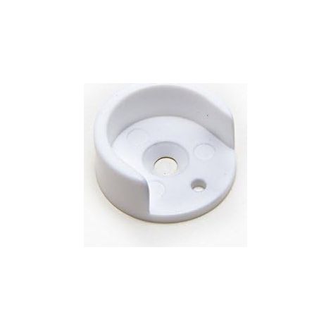 One Stop DIY Lot de 24 douilles rondes en plastique pour rail de tringle Blanc Diamètre intérieur 16 mm