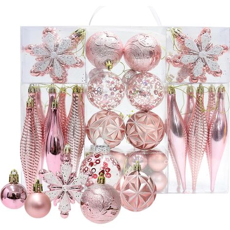 Boules De Décoration De Noël 40 Pièces Décoration Boule Festive  Ornement Ambiance De Noël Pour Table À Manger Ferme Salon Intérieur Extérieur Manteau Cheminée Porche Couronne Armoire (1/5)