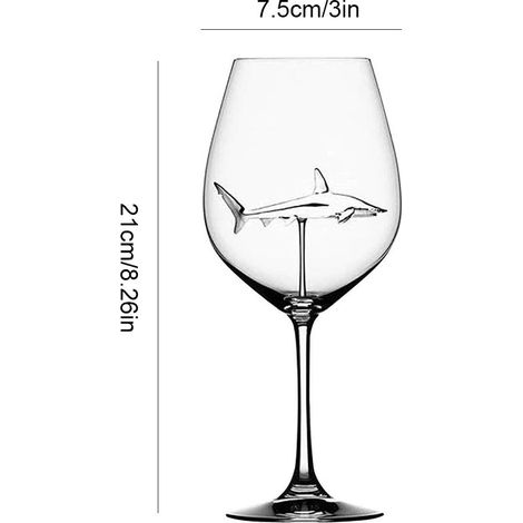 1 verre à vin Divers accessoire de portail, forme requin, 300 ml, verre borosilicate, anti-brûlure, pour dégustation et réceptions (1/5)