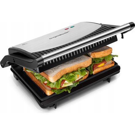 Elektrischer Sandwichmaker/Toaster/Grill, leistungsstark 750 W, zusammenklappbar für Panini-Sandwiches