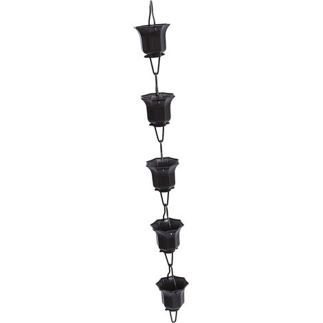1pièce Chaîne De Pluie Forme De Tasses Lotus pour Gouttière Décoration Et Fonctionnelle pour Évacuation Eau Alternative Tuyau De (1/5)
