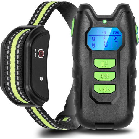 Collier de dressage rechargeable pour chien avec 1 récepteur, 100 % étanche avec verrouillage de sécurité, modes sonore, vibration et stimulation statique, portée jusqu'à 400 m (1/5)