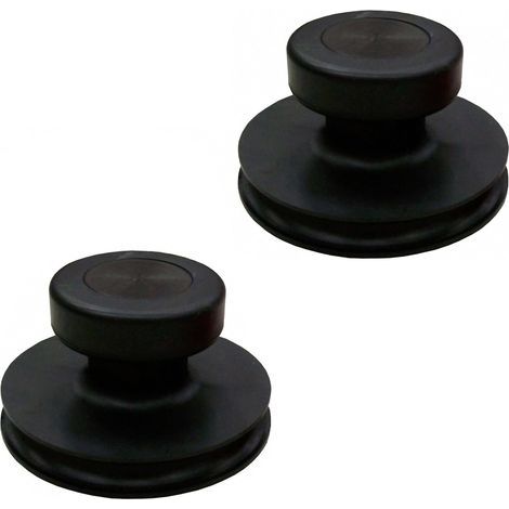 Set mit 2 hochwertigen Saugnäpfen aus Vollgummi mit Griff - Farbe: Schwarz - Saugnapf für Glas - Durchmesser: 85 mm (Einhand-Saugnapf)