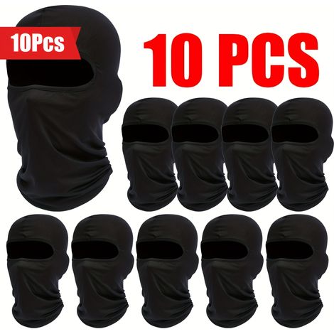 Lot de 10 cagoules respirantes et coupe-vent – Masques de ski extensibles en polyester pour la moto (1/3)
