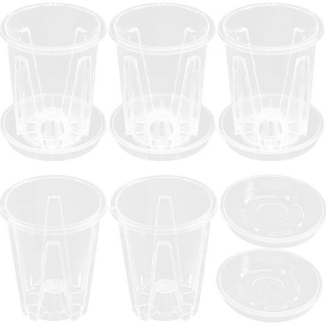 Set di 5 vasi da fiori traspiranti, vasi idroponici, cestini per piante, accessori da giardino, in plastica, 10 x 7,5 x 12 cm, per uffici, hotel, case (1/5)