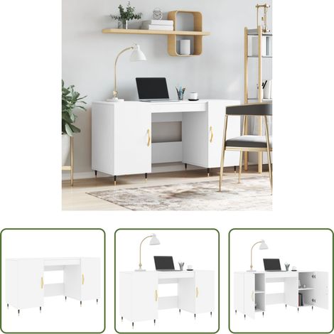 Schreibtisch Weiß - Schreibtisch Weiß 140x50x75 cm Holzwerkstoff (1/5)