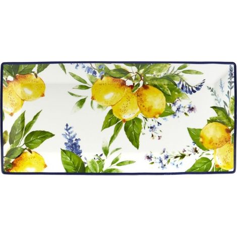 Fade Vassoio Rettangolare Soraya 32,5 x 15,5 Cm in Porcellana – Vassoio Elegante per Servizio e Tavola
