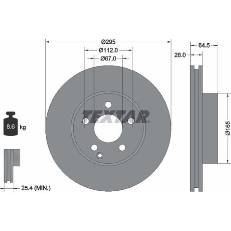Lot de 2 Disques de frein Textar 92163205 MERCEDES-BENZ 2044210712 2044212512