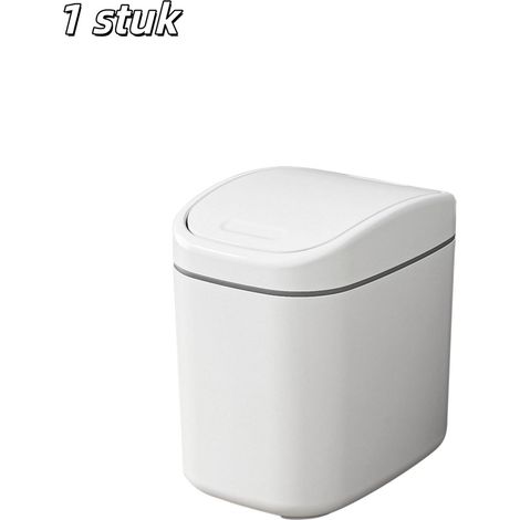 Petite poubelle intérieure avec couvercle pour cuisine chambre et salle de bain pour collecter les déchets couleur blanche (1/5)