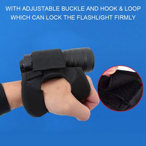 Gant de plongée portable noir résistant avec lampe torche et support, accessoire sous-marin (1/5)