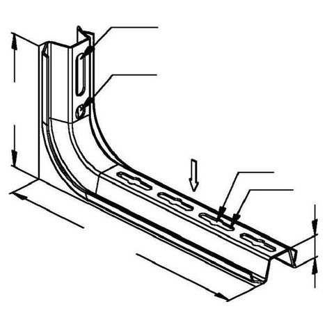 Consola niedax tks 200 acero galvanizado montaje pared techo
