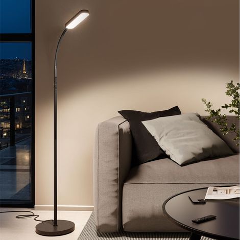 Lampe de sol LED 5 modes d'éclairage 12 W avec télécommande noire (1/5)