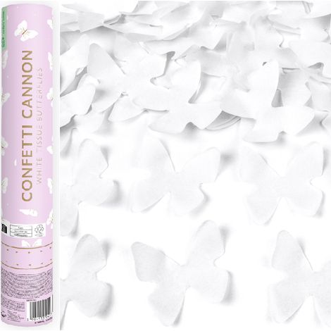 Lance-confettis Papillons Blancs 28 cm (1/4)