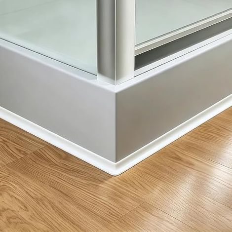 Skirting Board, Countertop End Corner Profile, Self Adhesive Waterproof Flexible Countertop Corner Profile for Wall and Kitchen Worktop for Bathroom Window Living Room (White, 1M) (1/5)