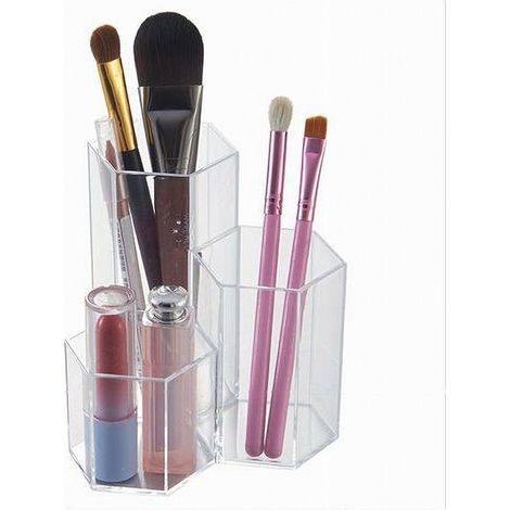 Trade Shop - TRANSPARENTER CRILEX-ORGANIZER FÜR JUWELEN TRICKS KOSMETIK MAKE-UP 12X11CM 59062 - (1/2)