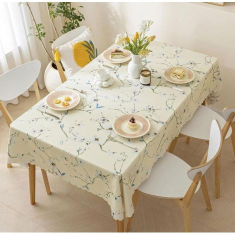Nappe rectangulaire en vinyle résistante à l'eau et l'huile lavable diamètre 130x130cm (1/3)