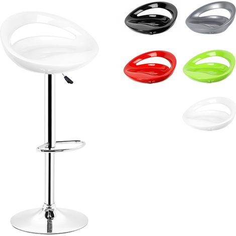 Skecten – Lot de 4 tabourets de bar ABS pivotants et réglables 55 - 75 cm – Assise en plastique facile à entretenir – Base en acier chromé stable (1/5)