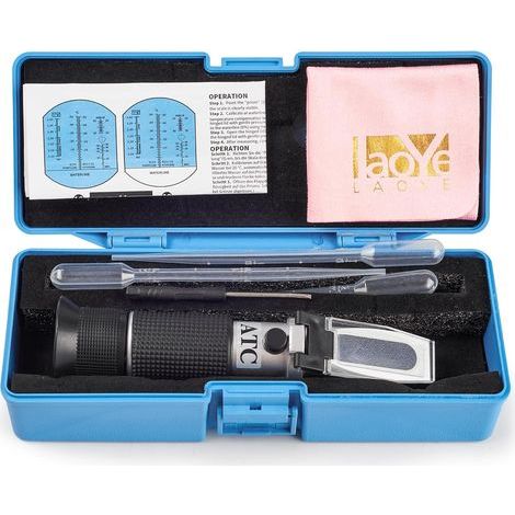 Portable Refractometer, Temperature Compensation, 4 Measurement Scales, Antifreeze Battery, AdBlue (1/5)