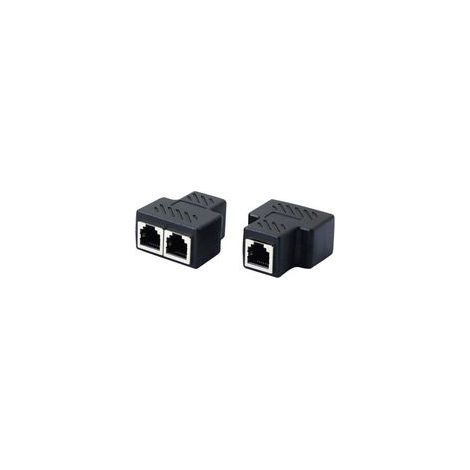Répartiteur de prise téléphonique RJ11 femelle vers 2 femelles 6P6C coupleur en ligne adaptateur d'extension de téléphone pour télécopieur fixe (1 à 2) 2pcs (1/4)