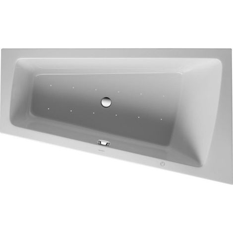 Baignoire bain à remous Duravit PAIOVA 180 l 170x100 blanc 1 dossier incliné droite Air-Syst