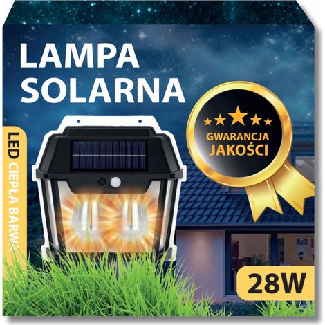 Lámpara solar tipo farol con sensor de movimiento crepuscular, lámpara de pared para fachadas (1/5)