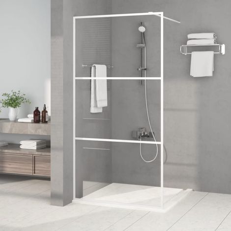 Paroi de douche Porte De Douche Blanc 100x195 cm Verre ESG transparent 60529 (1/5)