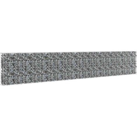 Maison Exclusive - Gabionenwand mit Abdeckung Verzinkter Stahl 60