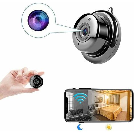Mini Caméra Espion, Surveillance à Distance Détection de Mouvement Vocal Bidirectionnel Vision Nocturne Infrarouge(noir) (1/5)