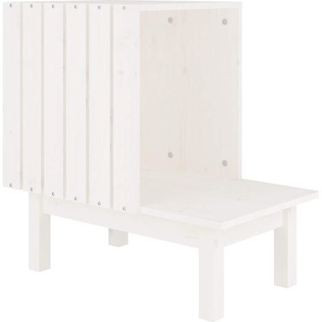 vidaXL Casa para gatos de madera maciza de pino blanco 60x36x60 cm (1/2)