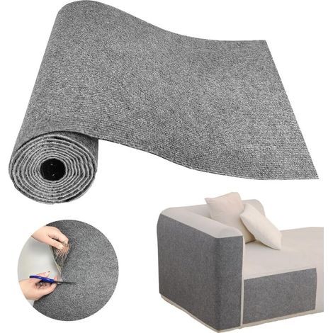 Pair Tapis à griffer pour chat, griffoir adhésif découpable, protection pour meubles, convient pour la fabrication d'arbres à chat (gris, 40 x 100cm) (1/5)