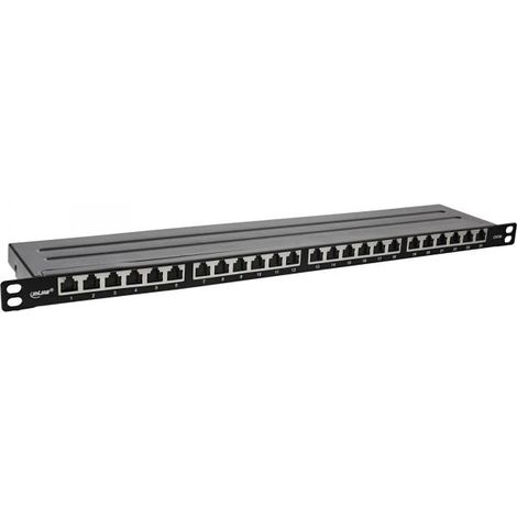 Pannello di terminazione professionale nero 24 porte RJ45 (1/4)
