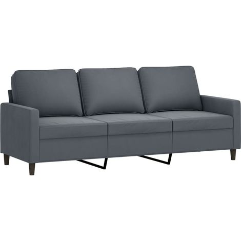 3-Sitzer-Sofa Dunkelgrau 180 cm Samt vidaXL