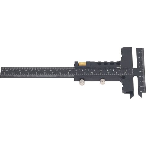 Règle d'ébénisterie en T 0‑100mm 0‑210mm en alliage d'aluminium jauge de traçage pied à coulisse outil de mesure (1/5)