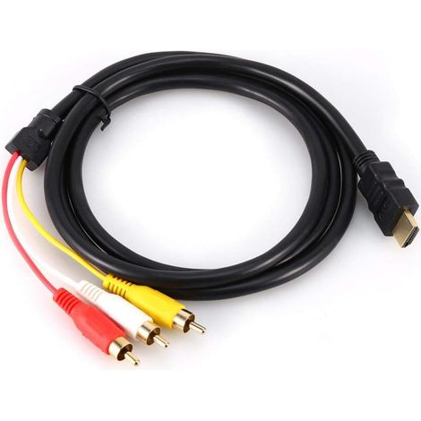 Cavo HDMI a RCA - Cavo adattatore convertitore audio video AV da HDMI maschio a 3 RCA HD 1080P da 1,5 m (5 piedi)