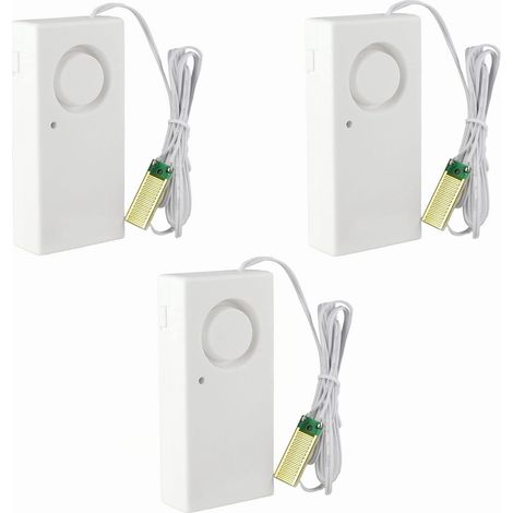 Lot de 3 détecteurs de Fuite d'eau pour sous-Sol 120 DB Fonctionne Seul à Piles Blanc (1/5)