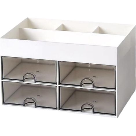 Caja organizadora de cosméticos y material de oficina, color blanco. (1/4)