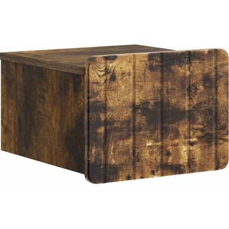 Wall-Mounted Bedside Cabinet Smoked Oak 33 x 34.5 x 24 cm vidaXL