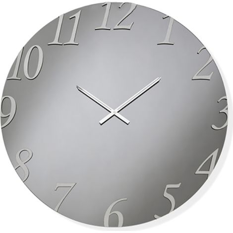 Orologio D80 cm rotondo in cristallo Fume' e numeri Argento - AUSTIN (1/2)