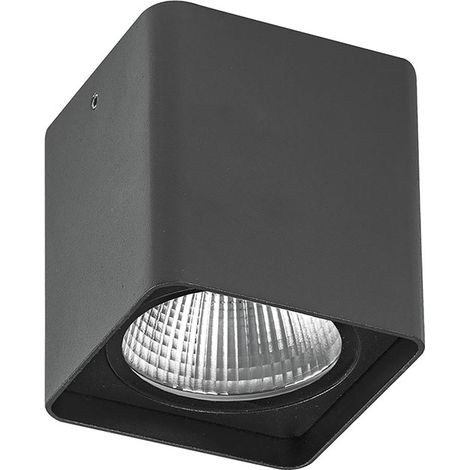 Downlight Plafonnier Carré Anthracite KUBA 20W LED 3000K IP65 - Plafonnier Extérieur en Aluminium Haute Résistance - Rossini Illuminazione (1/4)