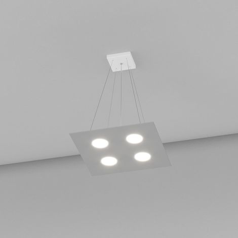 Lampadario Moderno Area Metallo Grigio 4 Luci Gx53
